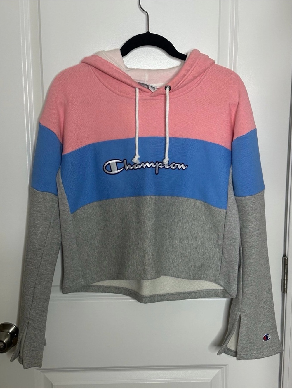 Champion Women’s Pink, Blue & Gray Colorblock Hoodie